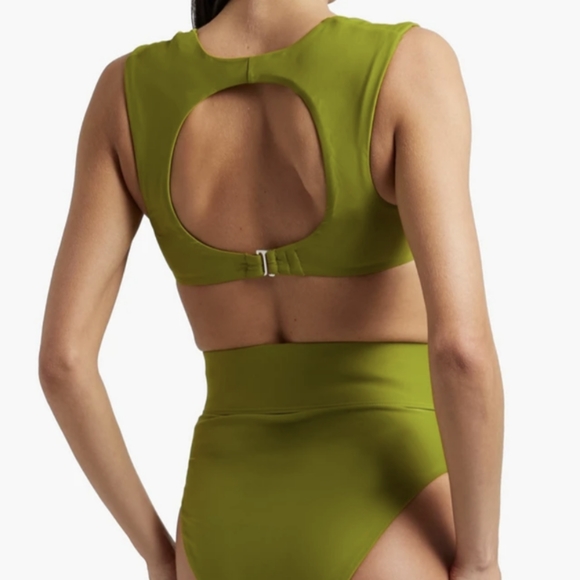 Olive green Andrea Yamah bikini top XS NWT - Picture 2 of 4